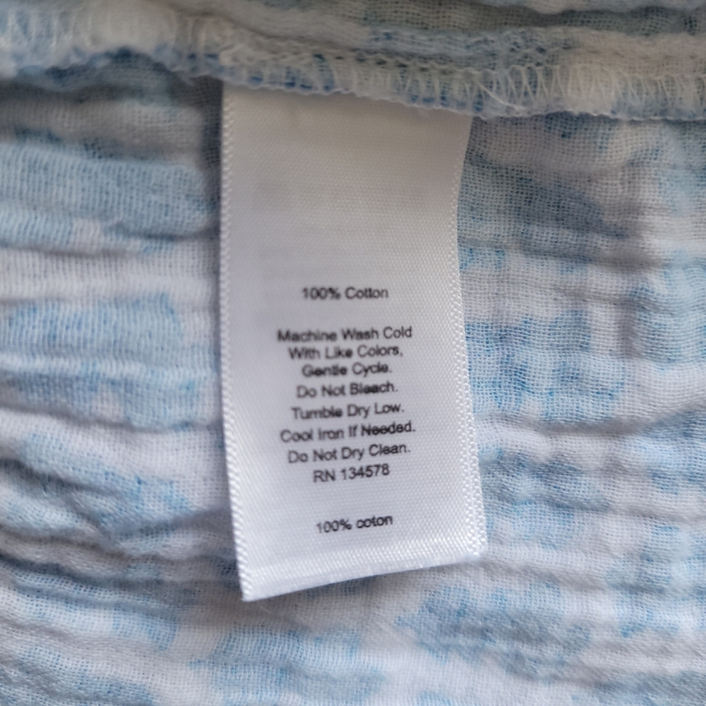 Vineyard Vines Seastitch Block Print Tiered Cotton Mini Dress Blue Coastal XS - Picture 14 of 14